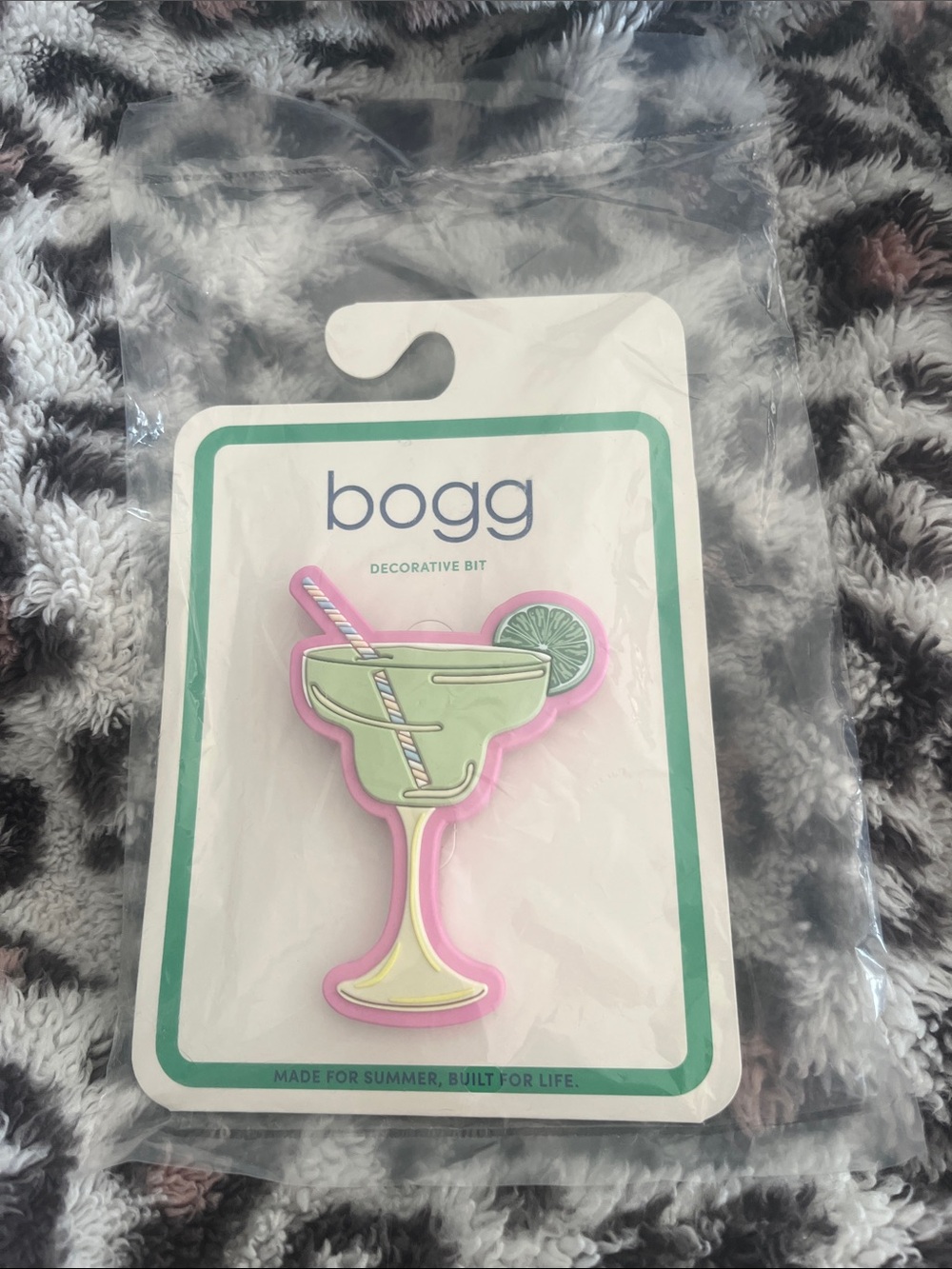 BOGG BAG Pink-Trim Green Margarita Decorative Bit